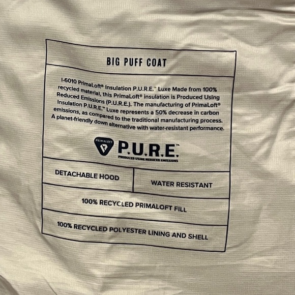 Gap Big Puff Coat, size XL, tan - Picture 3 of 6